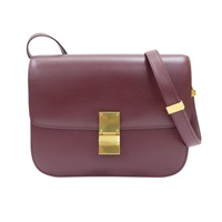 酒紅色牛皮 Classic Box 肩背包