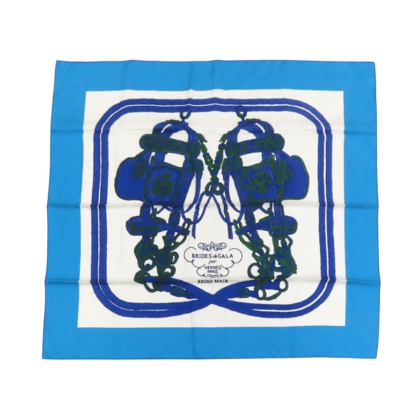 藍/白色 Brides de Gala 絲質方巾 90X90