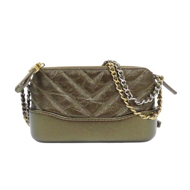 金色皮革 Small Gabrielle Clutch 鍊帶肩背包 流浪包 無卡 A94505