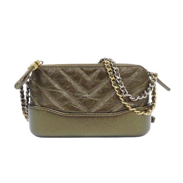 金色皮革 Small Gabrielle Clutch 鍊帶肩背包 流浪包 無卡 A94505