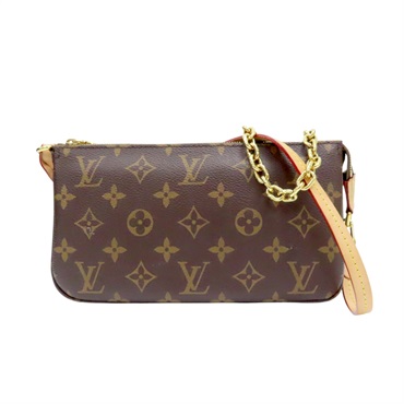 棕色 原花帆布 Pochette Accessoires 肩背包 M82766