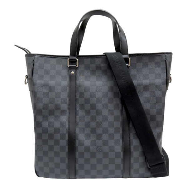 黑色 棋盤格 帆布 兩用包 N51192