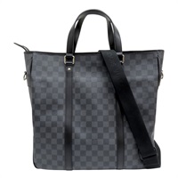 黑色 棋盤格 帆布 兩用包 N51192