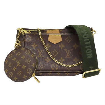 棕色 原花 帆布 Multi Pochette Accessoires 肩背包 M44813