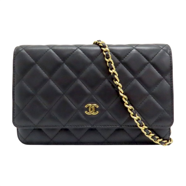 黑色 菱格紋 羊皮 WOC 肩背包 A33814