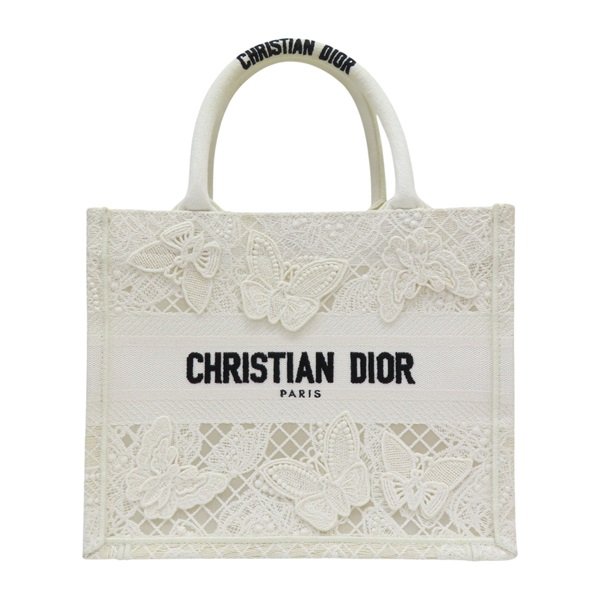 白色 帆布 蝴蝶刺繡 BOOK TOTE BAG 手提包