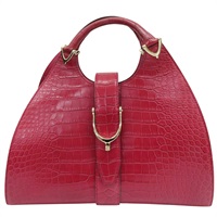 紅色 壓紋皮革 手提包 277514