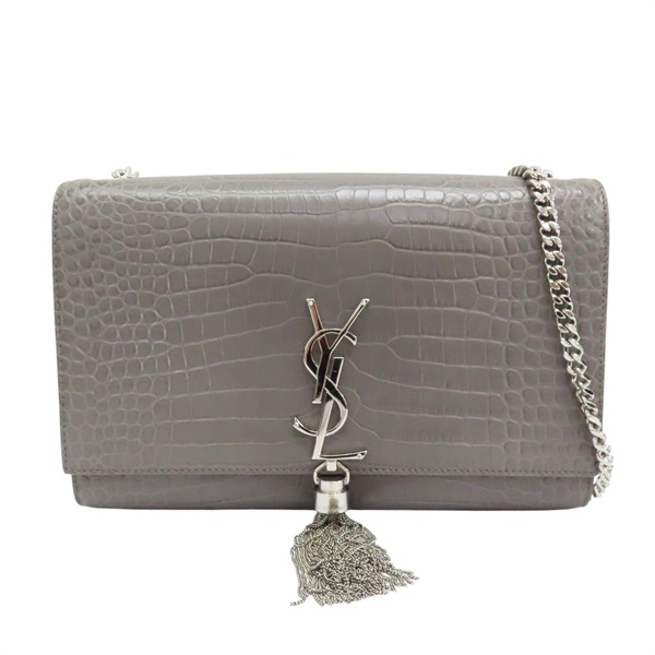 灰色 牛皮 鍊帶 肩背包 524119