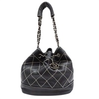 黑色 羊皮 水桶包 手提包 (無卡)【CHANEL 香奈兒】