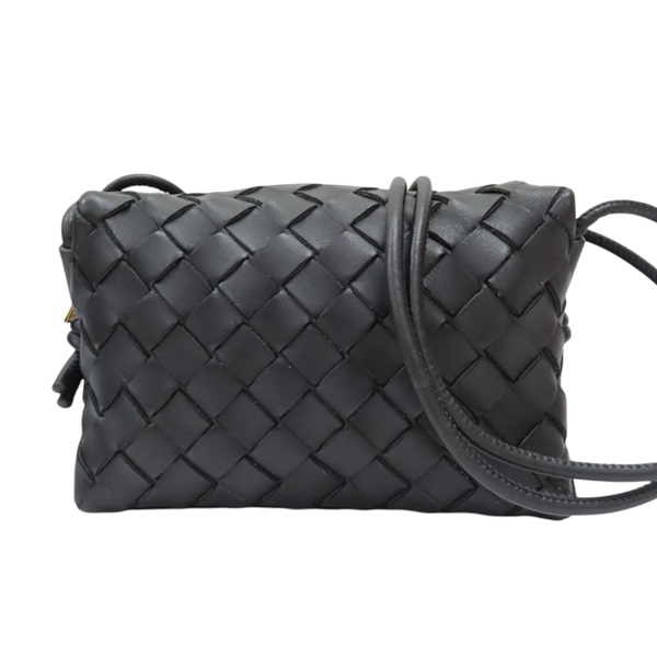 黑色 編織牛皮 Mini Loop Camera 肩背包【BOTTEGA VENETA BV 寶緹嘉】 723547V1G118425