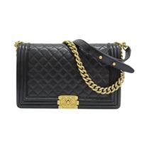 黑色羊皮 BOY 28 鍊帶 肩背包 無卡 A92193