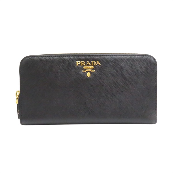 黑色 Saffiano 防刮牛皮 拉鍊長夾 1ML506