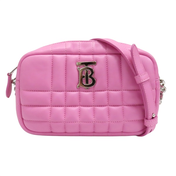 粉色 格紋 皮革 Lola mini 肩背包 8049049 B1020