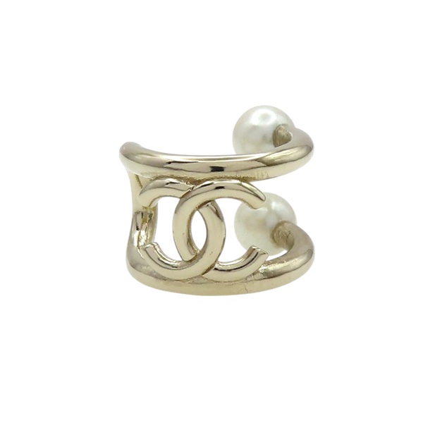 金色金屬 珍珠 耳骨耳環【CHANEL 香奈兒】 AB6408B06041NC869