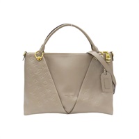 卡其色 原花 牛皮 V Tote MM 兩用包 肩背包 M44884