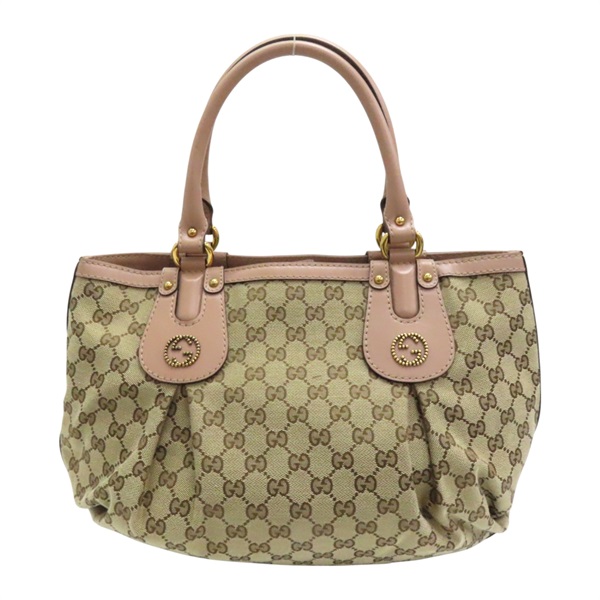 棕色 雙G 帆布 Scarlett Stud Interlocking G 手提包 269953