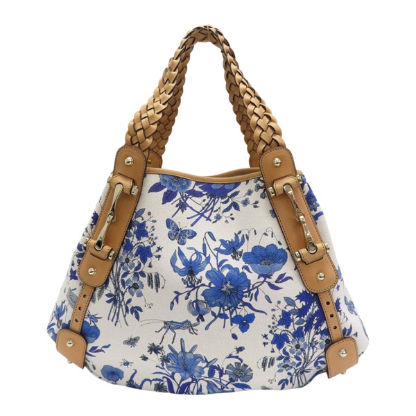 藍白 帆布  Flora Pelham 肩背包 137621