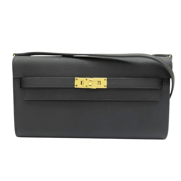 黑色 EPSOM牛皮 KELLY TO GO 肩背包 金扣 B刻