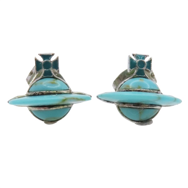 藍色 金屬 針式耳環【Vivienne Westwood 薇薇安·威斯特伍德】