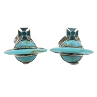 藍色 金屬 針式耳環【Vivienne Westwood 薇薇安·威斯特伍德】