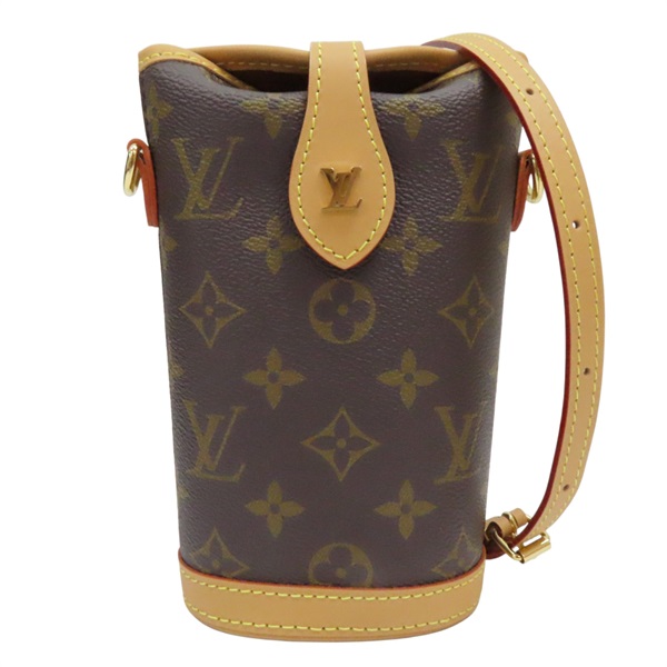 棕色 原花 PVC塗層帆布 Fold Me 肩背包 M80874