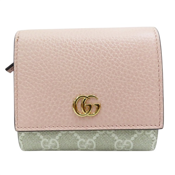 粉色 GG Supreme 帆布 GG Marmont 扣式短夾 598587