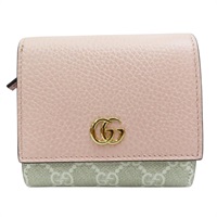 粉色 GG Supreme 帆布 GG Marmont 扣式短夾 598587