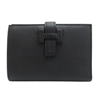 黑色 Epsom牛皮 New H Passant Compact 短夾 W刻【HERMES 愛馬仕】