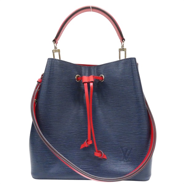 藍/紅色 Epi 水波紋 牛皮 NeoNeo MM 水桶包 肩背包  M54367