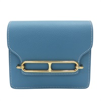 新牛仔藍 Evercolor牛皮 Roulis Slim 短夾 零錢包 B刻 金扣 H082053CPD2