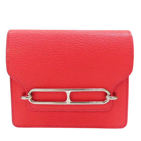 德克薩斯粉色 Chevre Mysore皮革 Roulis Slim 短夾 錢包 Z刻 銀扣 H082213CK0E