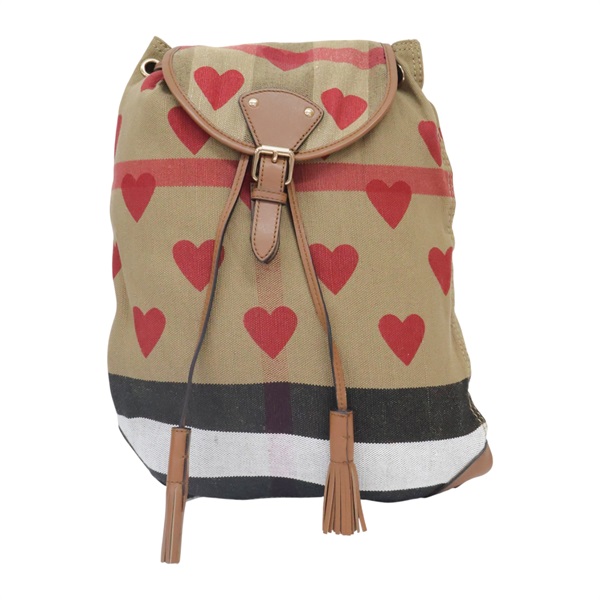 棕色 格紋帆布 heart Backpack 後背包【BURBERRY 巴寶莉】 4022470