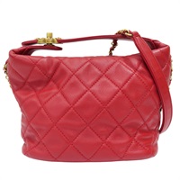 紅色 羊皮 Perfect Meeting Hobo 鍊帶 肩背包 (無卡)【CHANEL 香奈兒】 AS1745