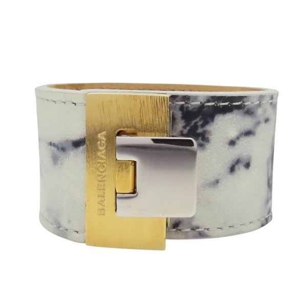 白灰色 渲染 牛皮 手環【BALENCIAGA 巴黎世家】 332916