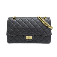 黑色 菱格紋 牛皮 2.55 鍊帶 肩背包 A37590