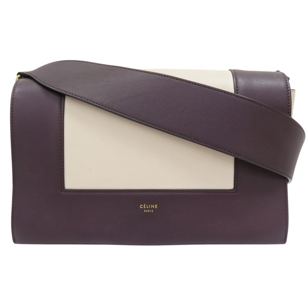 深紫/粉膚色 牛皮 Frame 肩背包