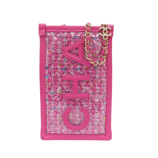 粉色毛呢 皮革 PVC 肩背包 AP0255