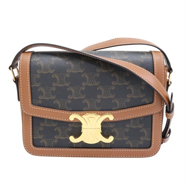 棕色 Triomphe 帆布 Teen 肩背包【CELINE 賽琳】 188882BZ4