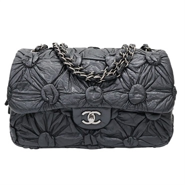 黑色 羊皮 Lemarie Flap Bag Draped 鍊帶 肩背包 銀扣【CHANEL 香奈兒】