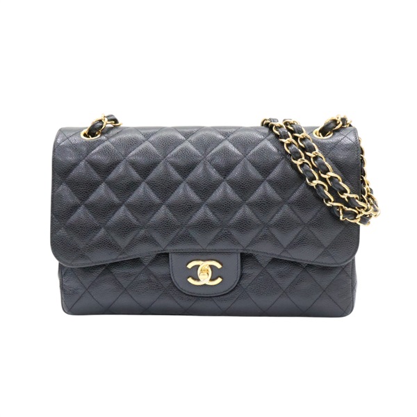 黑色 荔枝紋牛皮 Jumbo 肩背包 A58600 無卡【CHANEL 香奈兒】 A58600