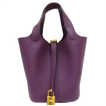 紫色 Taurillon牛皮 Picotin Lock 18 手提包 U刻 金扣【HERMES 愛馬仕】