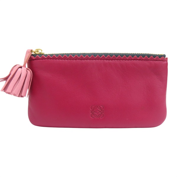 桃紅色 羊皮 NAPA 零錢包【LOEWE 羅威】