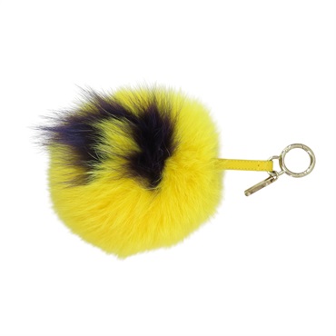 黃色 毛球 吊飾【FENDI 芬迪】 7AR683