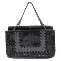 黑色 漆皮皮革 手提包【BOTTEGA VENETA BV 寶緹嘉】