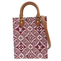 酒紅色 帆布 Petit Sac Plat 肩背包【LOUIS VUITTON LV 路易威登】 M69846