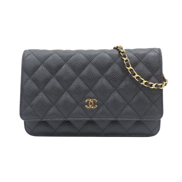 黑色 荔枝紋牛皮 WOC 肩背包 金扣 AP0250【CHANEL 香奈兒】 AP0250