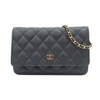 黑色 荔枝紋牛皮 WOC 肩背包 金扣 AP0250【CHANEL 香奈兒】 AP0250