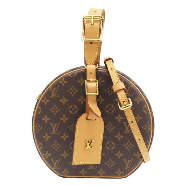 棕色 原花 PVC塗層帆布 Petite Boite Chapeau 肩背包【LOUIS VUITTON LV 路易威登】 M43514