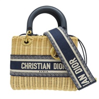 藍色老花 籐編 Lady Dior 两用包【Dior 迪奧】