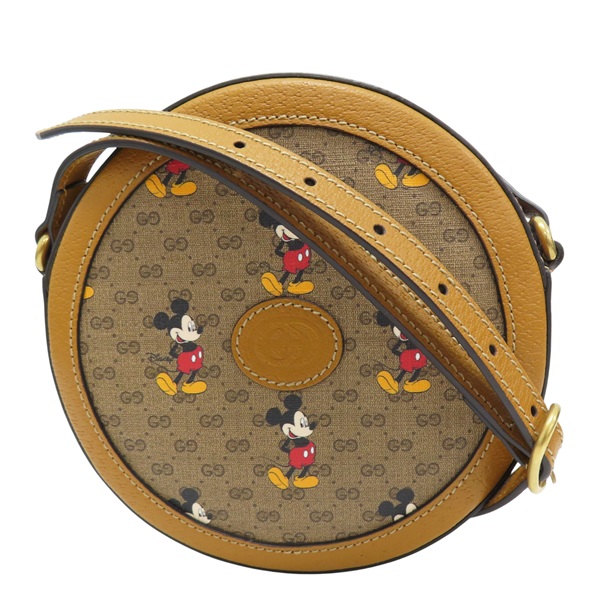 X Disney Round 雙G老花 米奇印花 圓餅 肩背包【GUCCI 古馳】 603938
